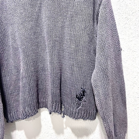 Zara Purple Distressed Knit Sweater L - Picture 3 of 10